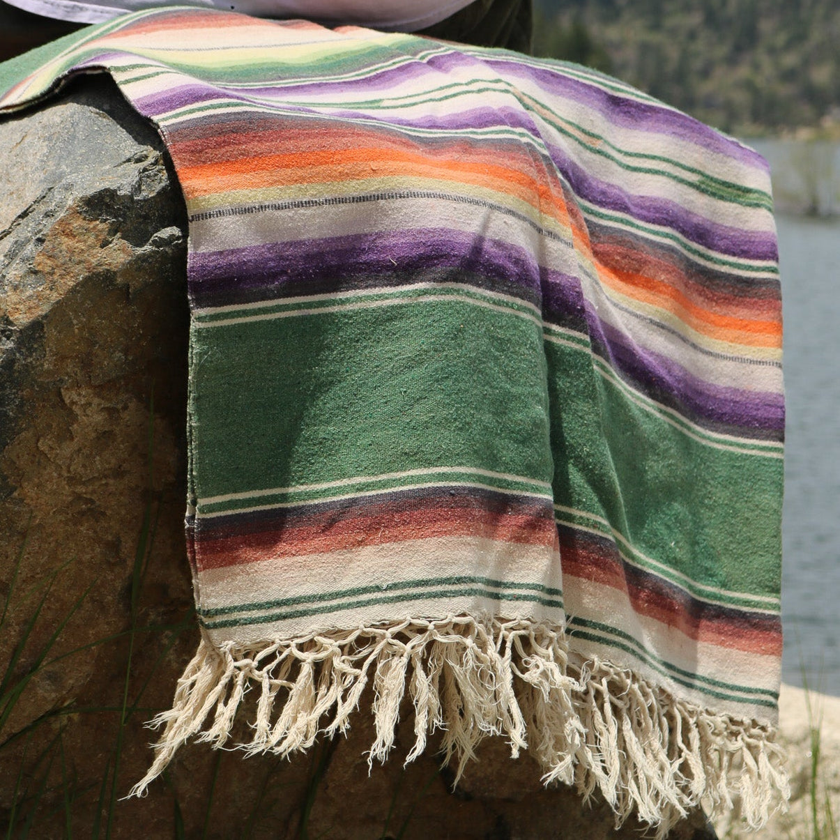 Vintage Multicolored Wool Saltillo Sarape Mexican Blanket