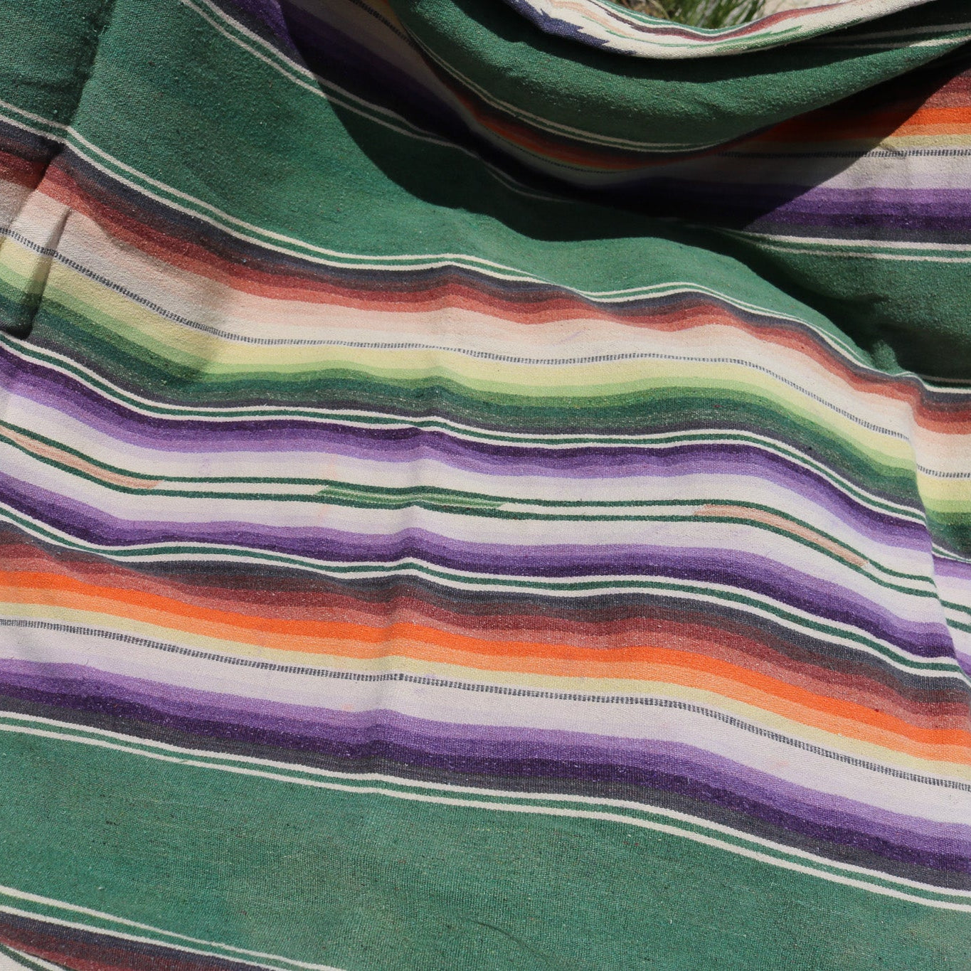 Vintage Multicolored Wool Saltillo Sarape Mexican Blanket