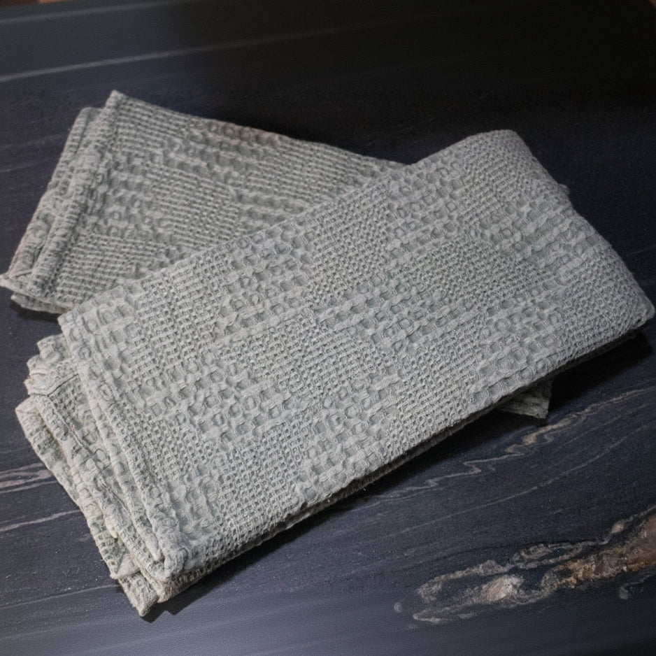 Rachel Zoe Set of 2 Kitchen Hand Towels Sage Green