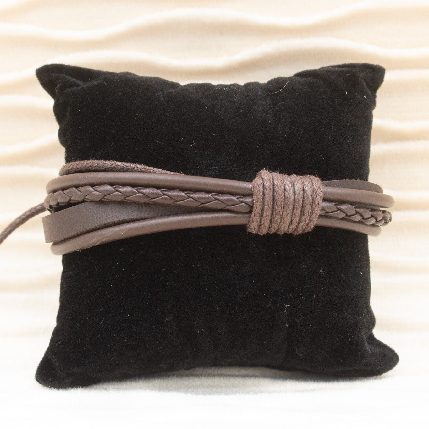 Multi Strap Adjustable Brown Leather Adjustable Bracelet
