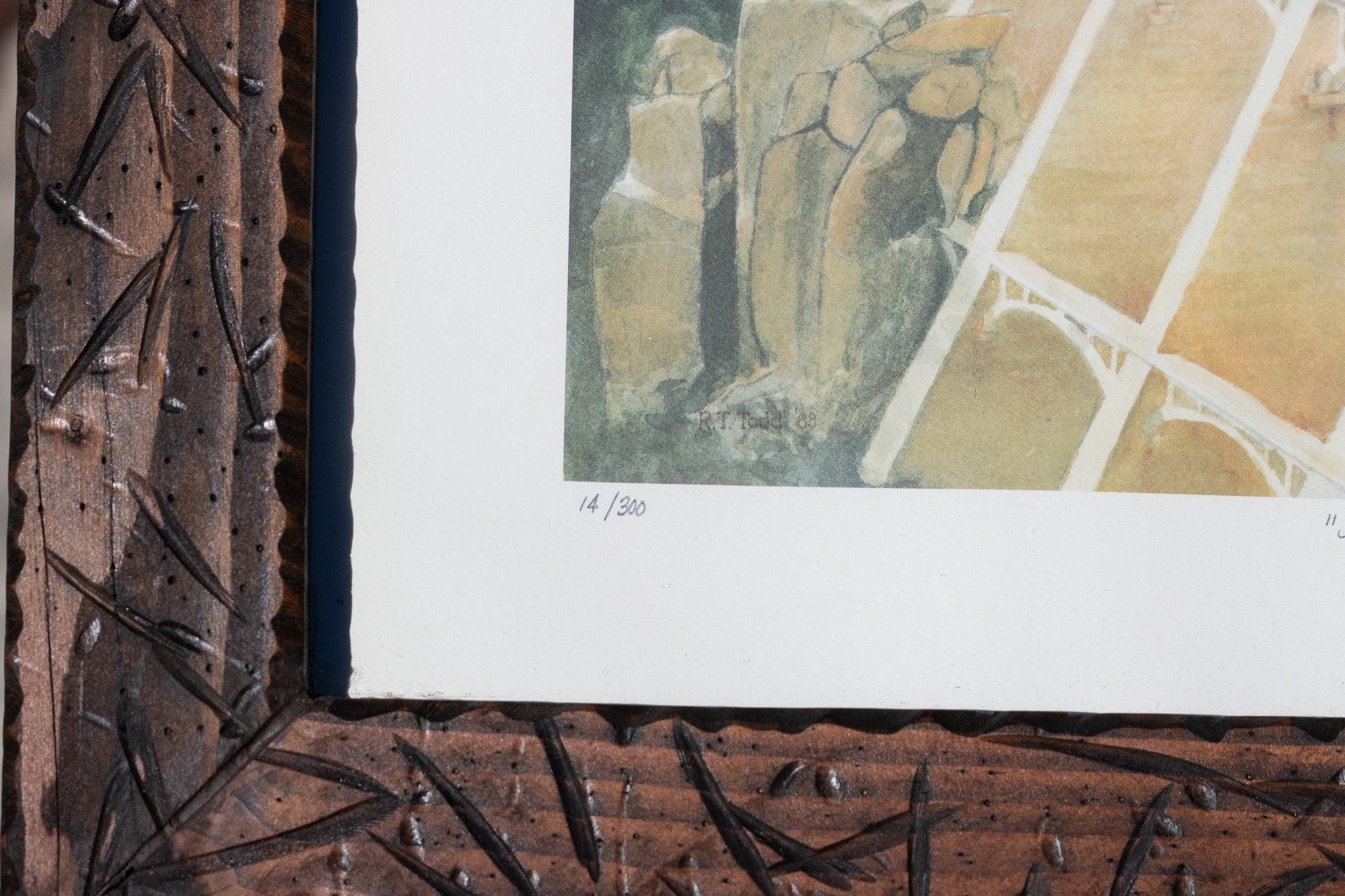 R.T. Todd “She’s A Grand Old Dam” Framed Big Bear Lake Art – Vintage Watercolor Print 24x20