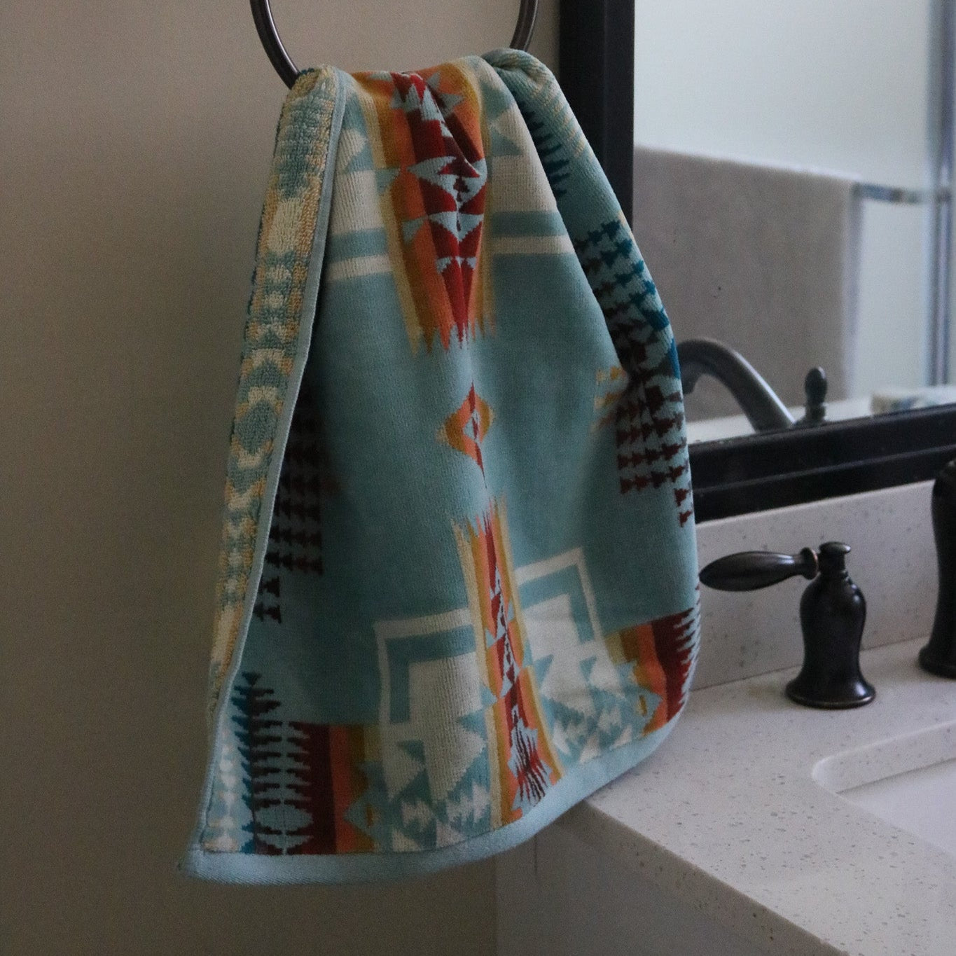 Pendleton Aqua Jacquard Hand Towels