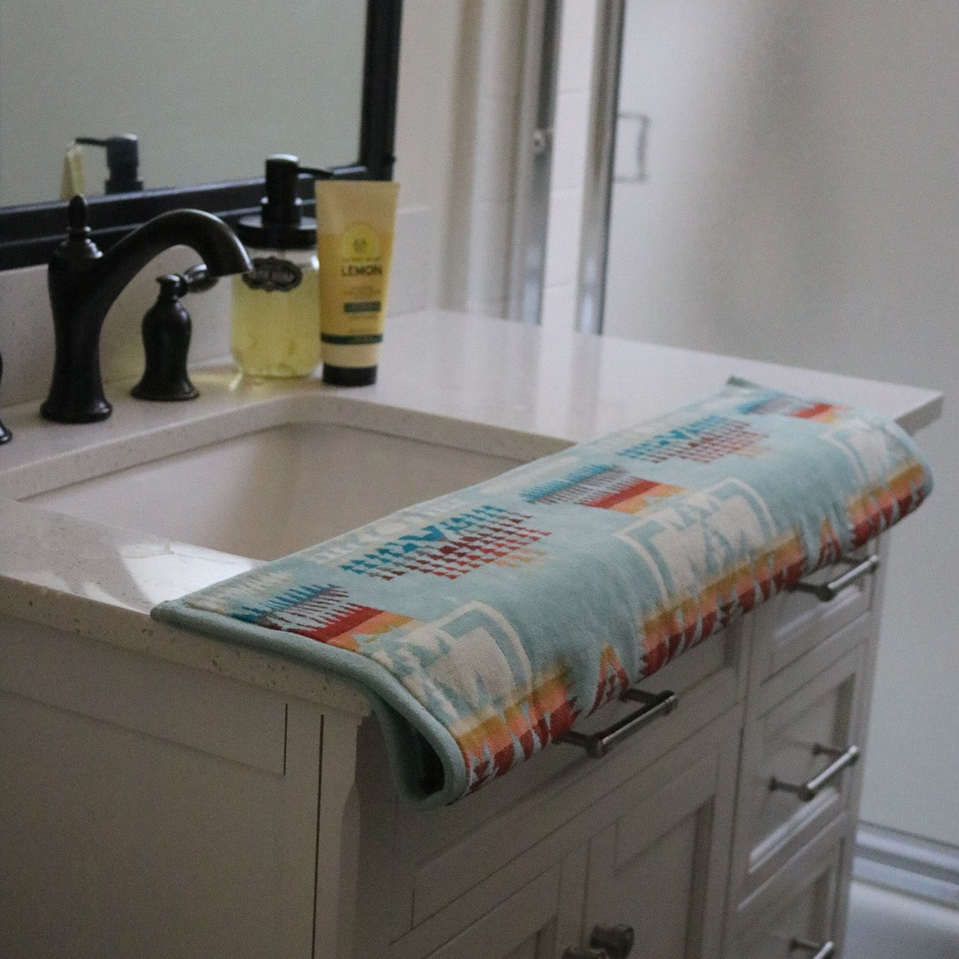 Pendleton Aqua Jacquard Hand Towels