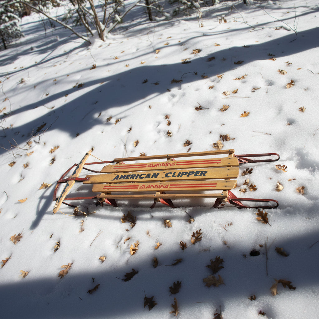 Gladding American Clipper Metal Runner Snow Sled