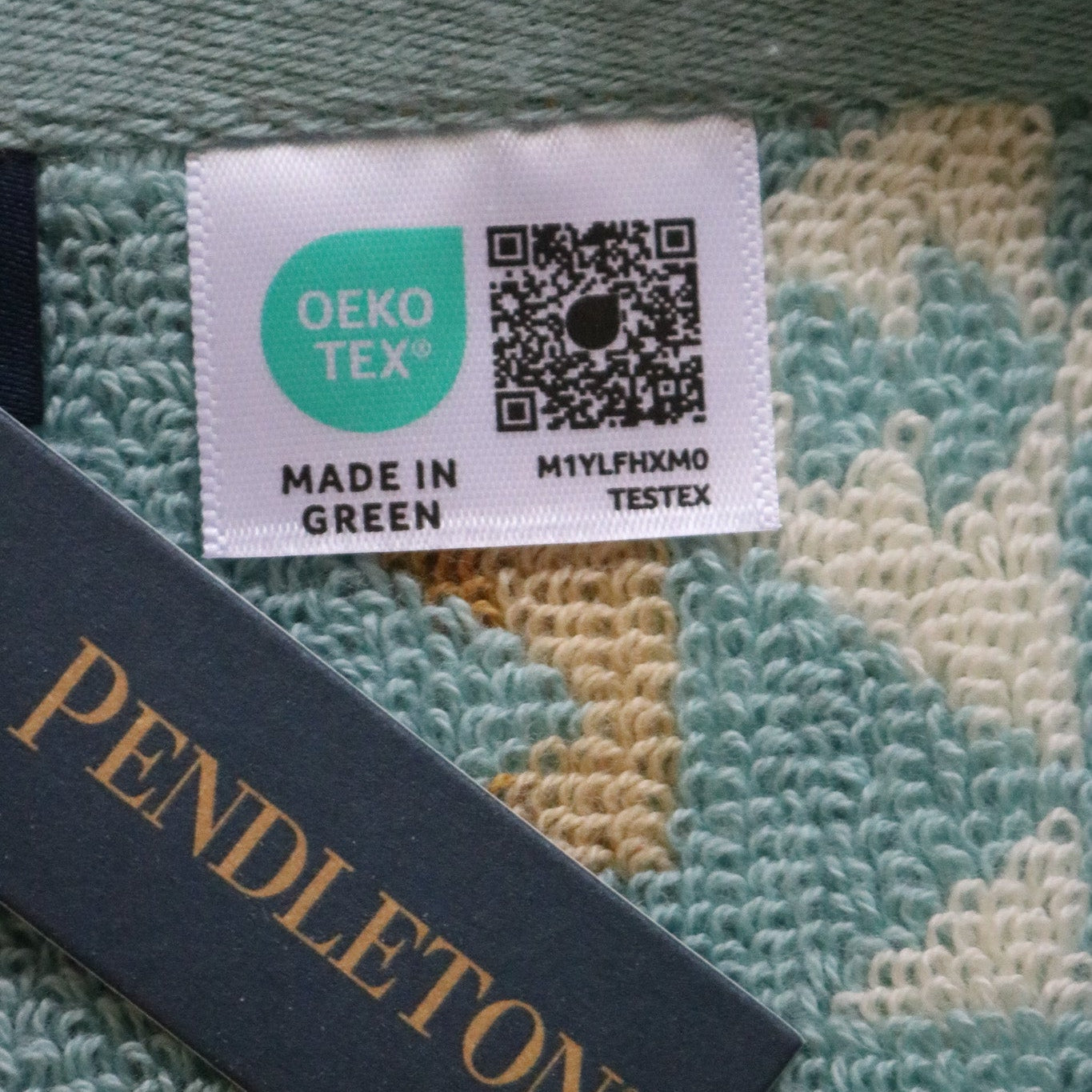 Pendleton Aqua Jacquard Hand Towels