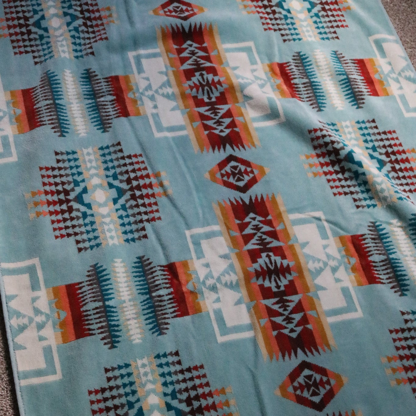 Pendleton Jacquard Bath Towels in Teal Aqua