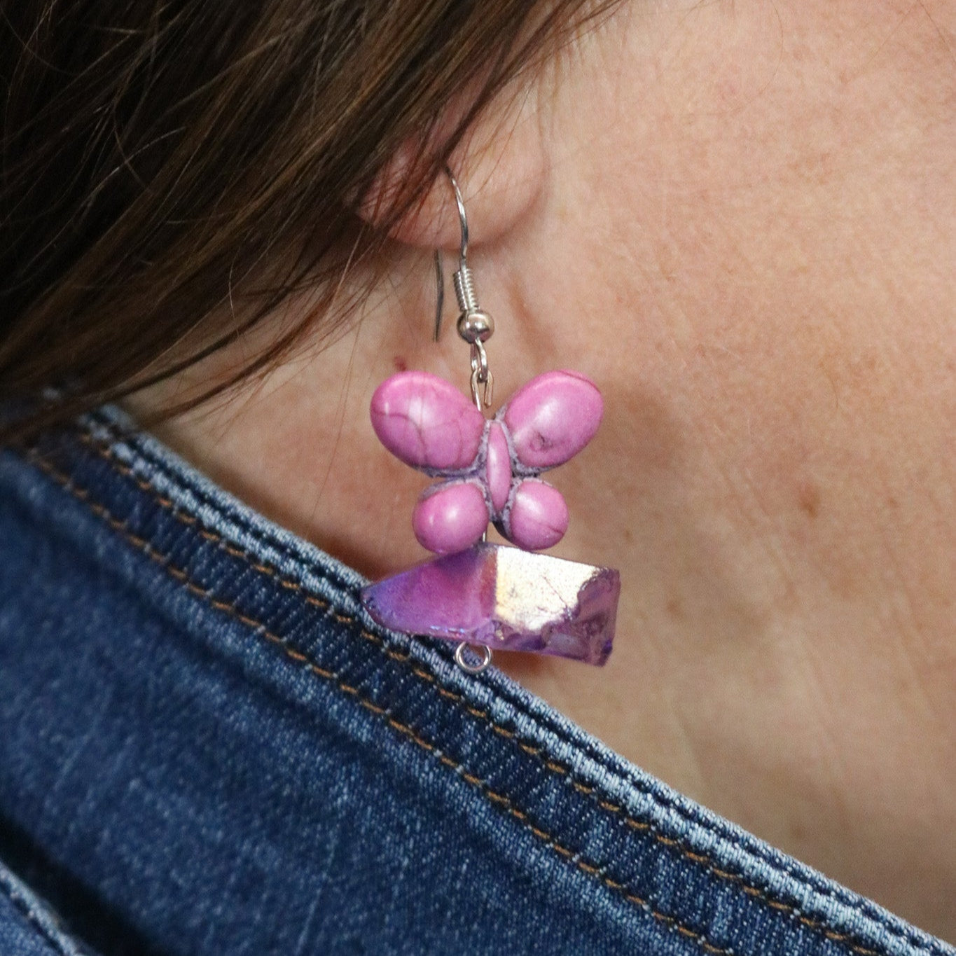 Beautiful Purple Butterfly Earings