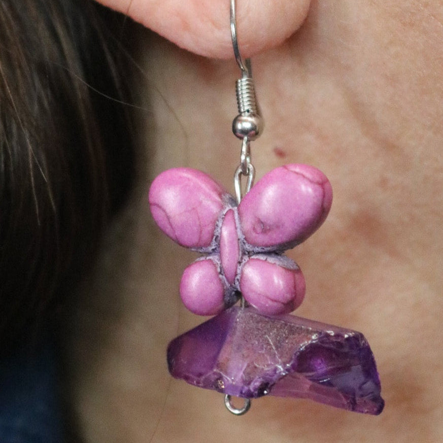 Beautiful Purple Butterfly Earings