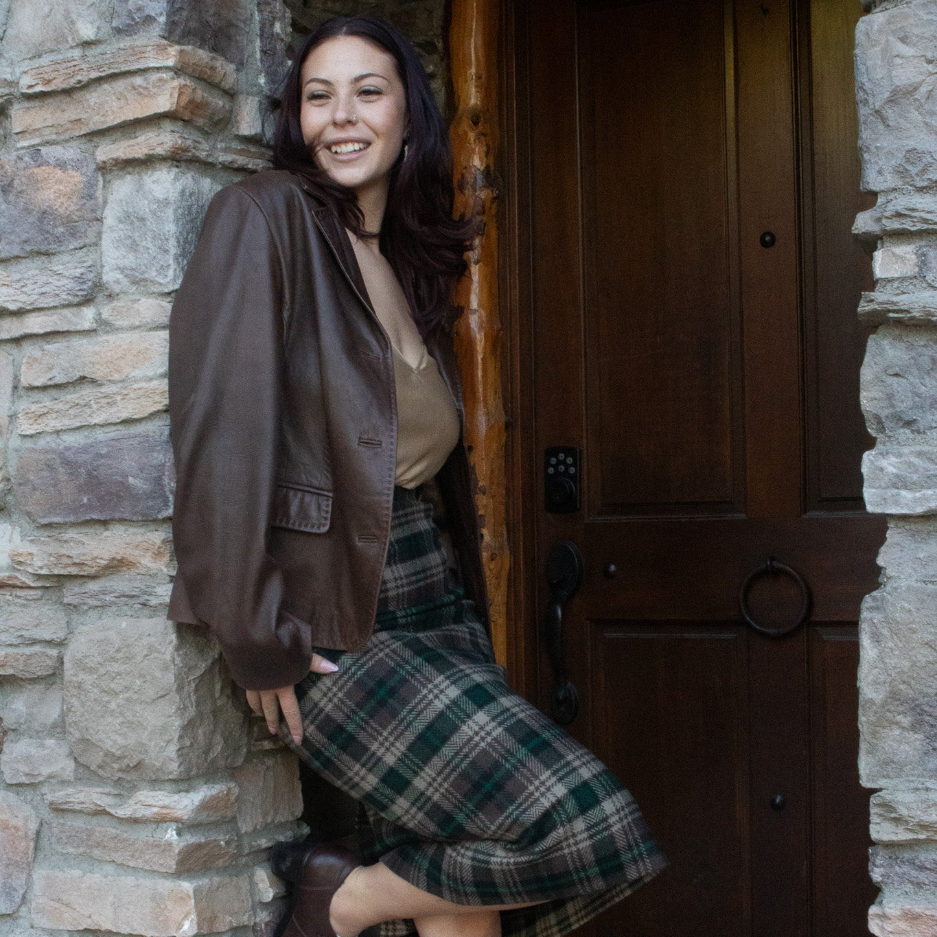 Pendleton Vintage Wool Plaid Skirt – Brown & Green, Midi Length, New with Tags, Women's 12.