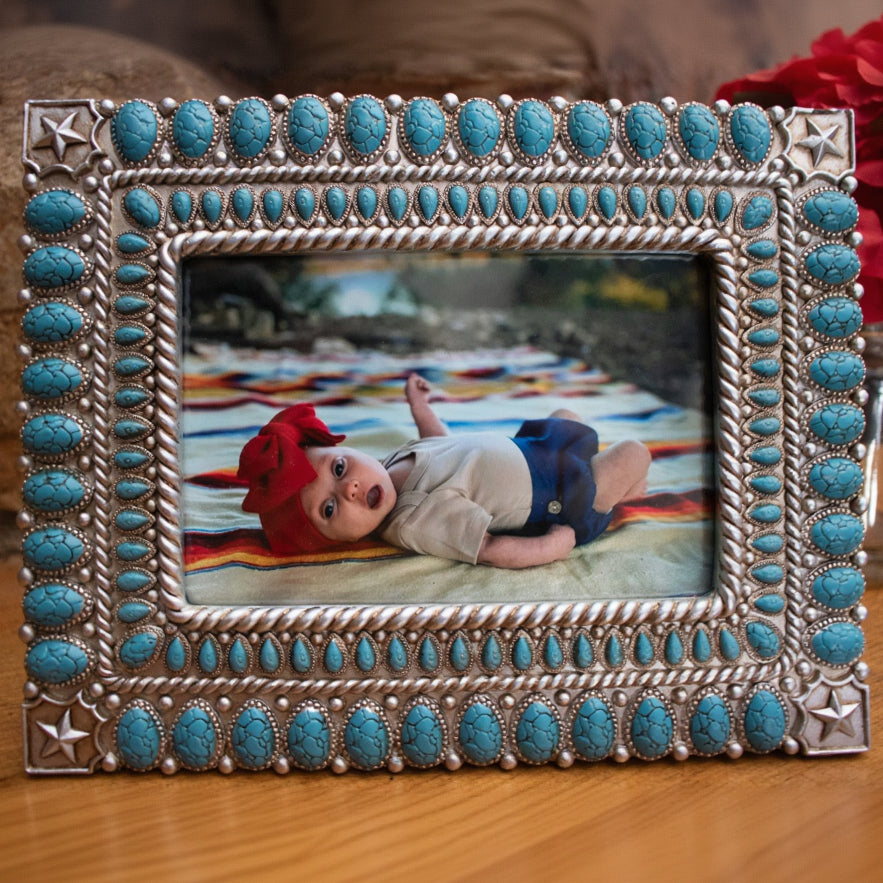 Beaded Star Photo Frame by Turquoise Hills Design