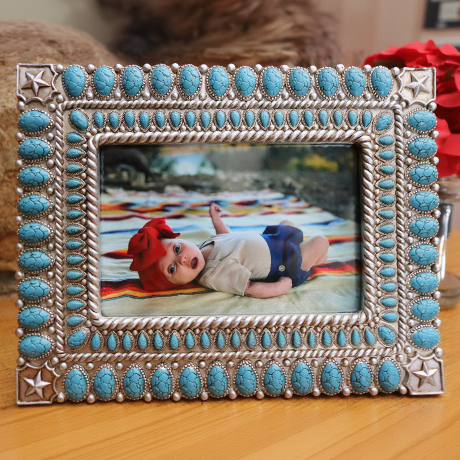 Beaded Star Photo Frame by Turquoise Hills Design