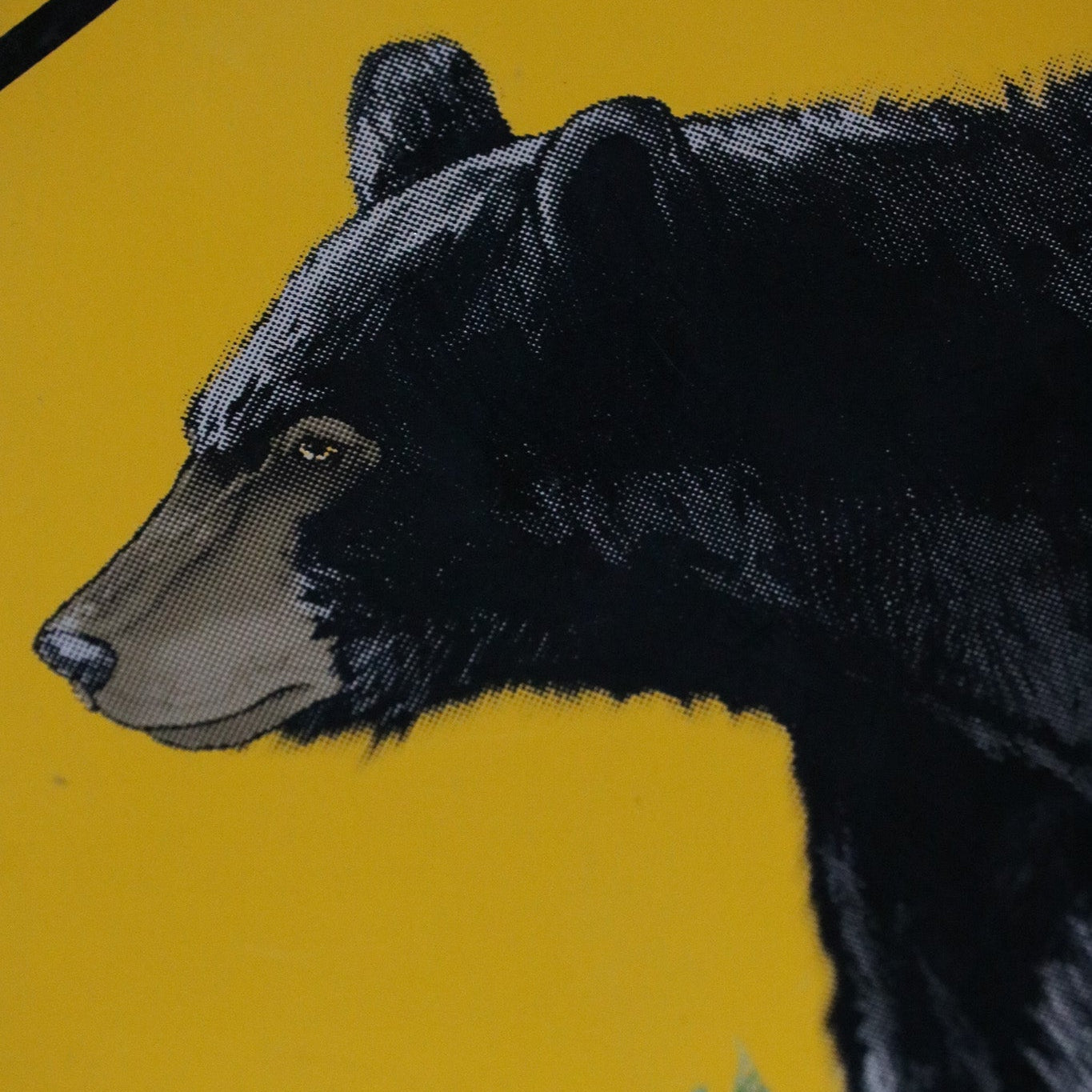 Tin Bear Crossing Road Sign