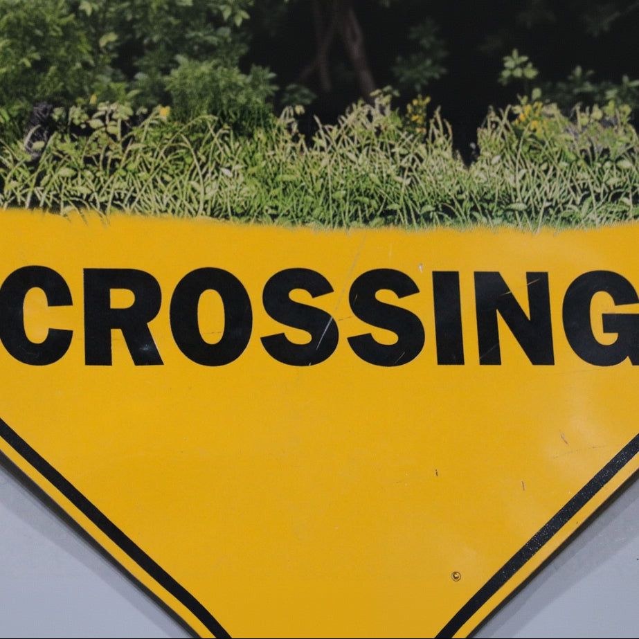 Tin Bear Crossing Road Sign