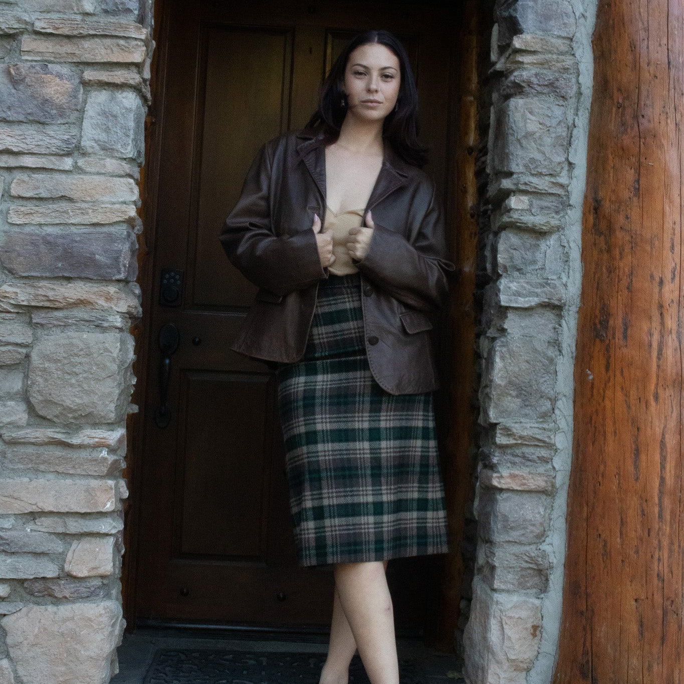 Pendleton Vintage Wool Plaid Skirt – Brown & Green, Midi Length, New with Tags, Women's 12.