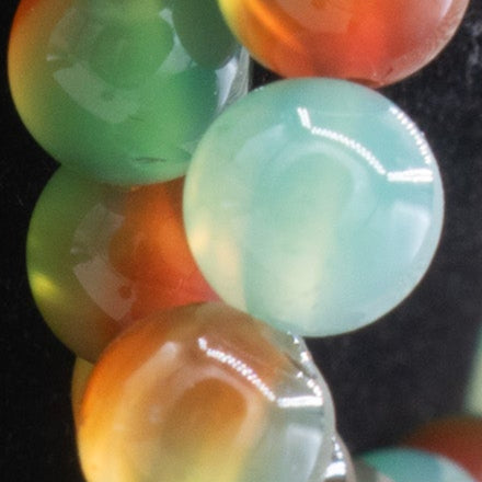 Round Green Brown Blue & Grey Multicolored Stones Necklace