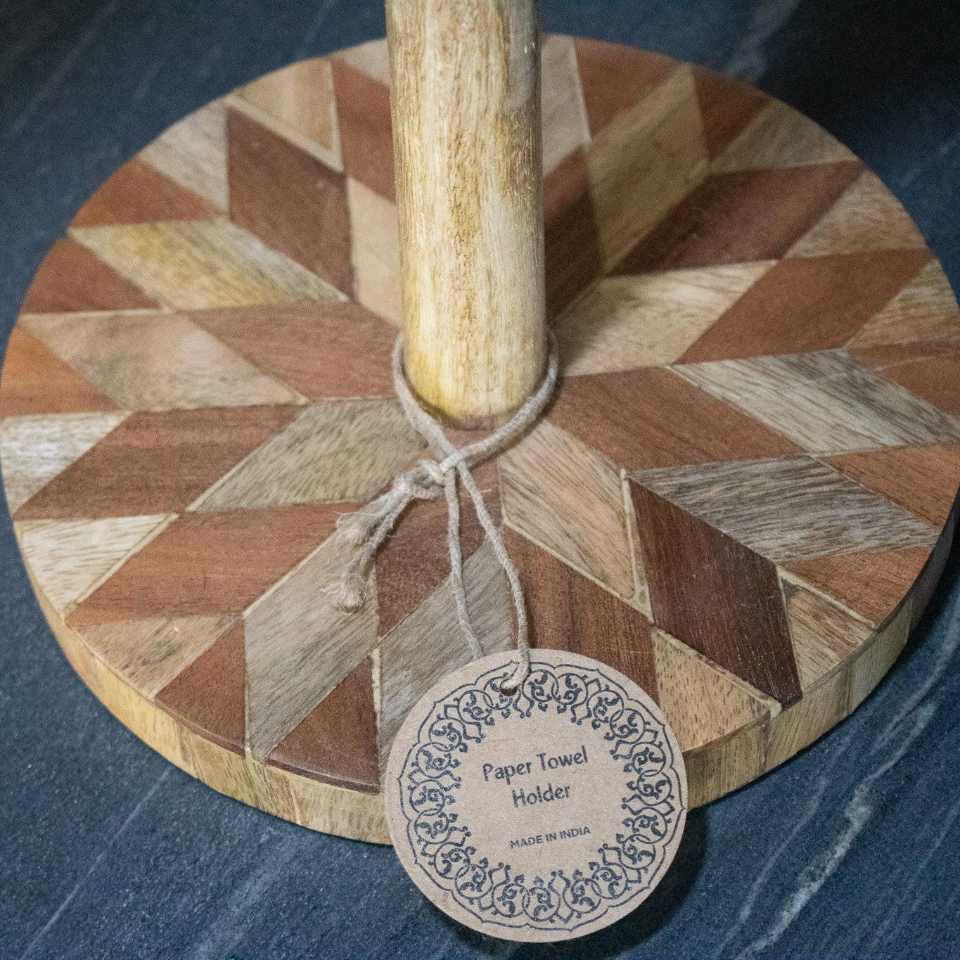 Southwestern Style Paper Towel Chevron Wood Base