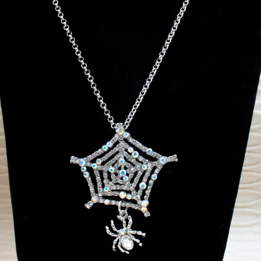 Zirconia Spider Web Rhinestone Necklace