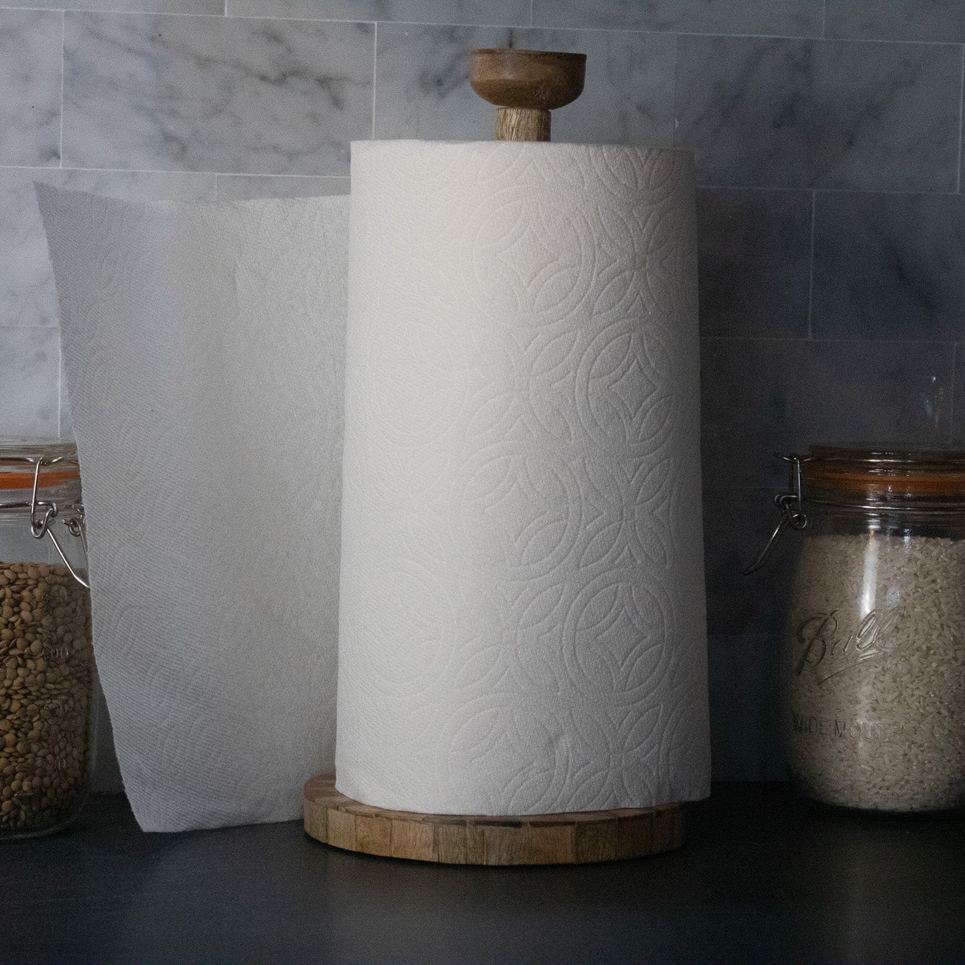 Southwestern Style Paper Towel Chevron Wood Base