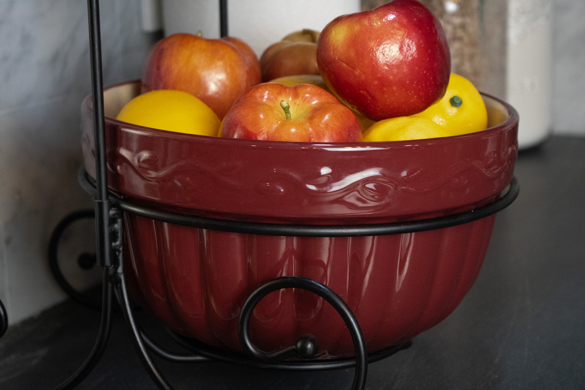 Two Tier Serving Bowl Metal Rack Stand