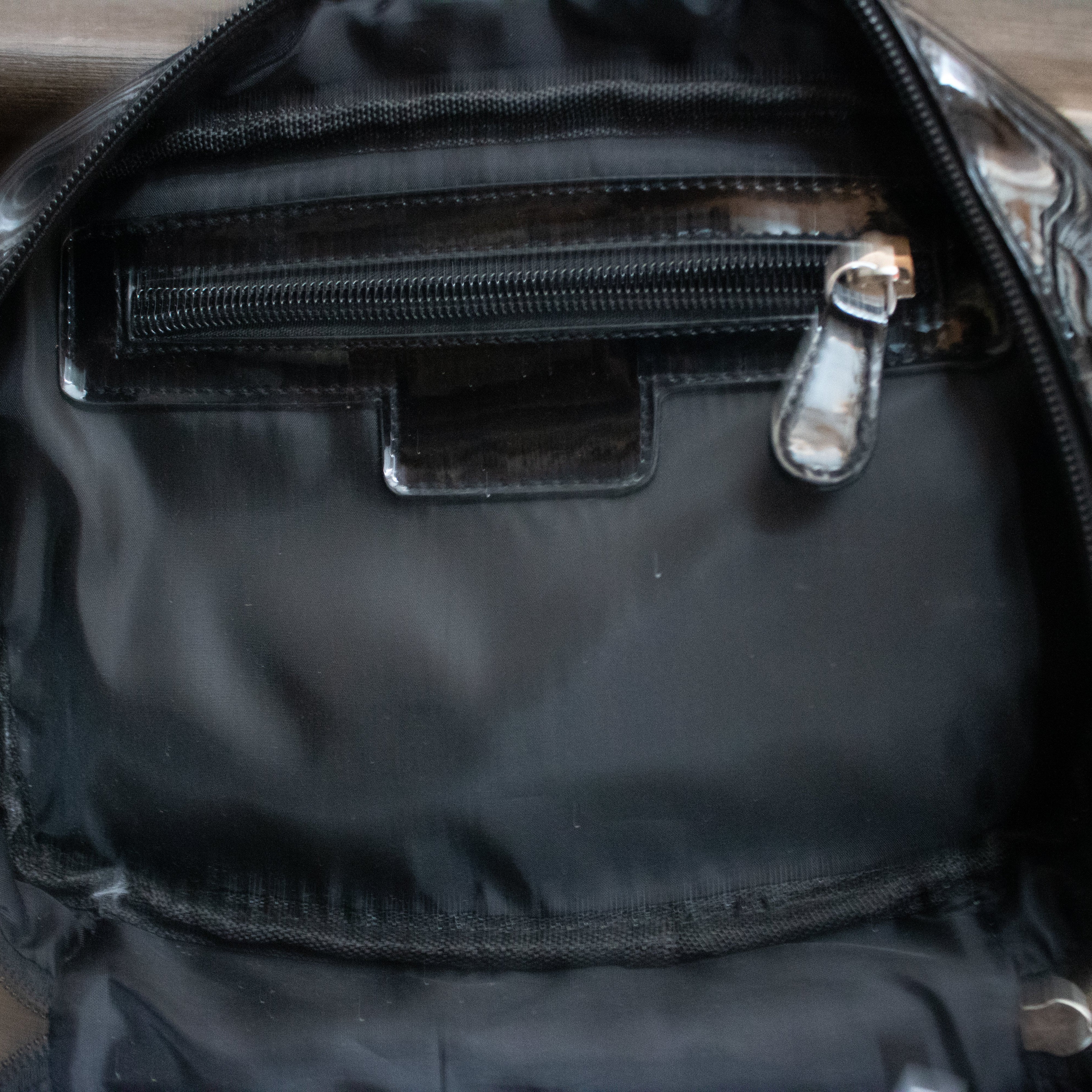 Macy's Makeup Bag with Black and White Sripes and Pink Lips