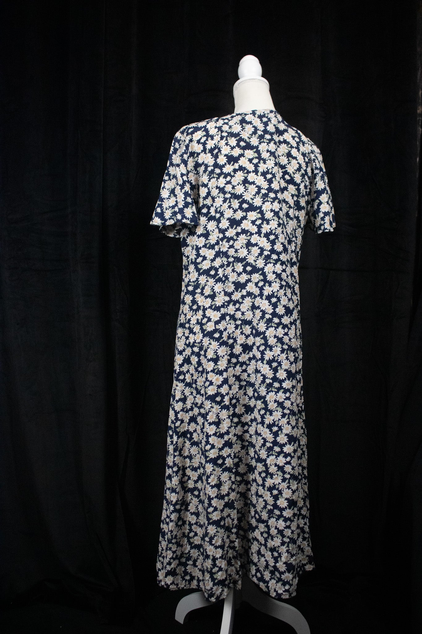Stella Button Down Floral Mid Length Dress with V - Neckline