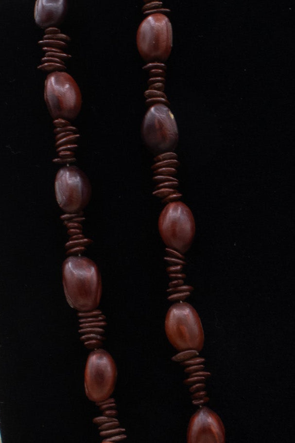 Hawaiian Vintage Brown Koa Seed Necklace