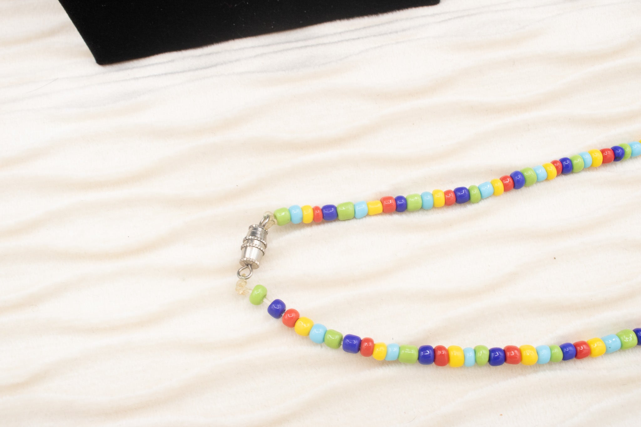 Silver Star Charm with Rainbow Beaded Necklace