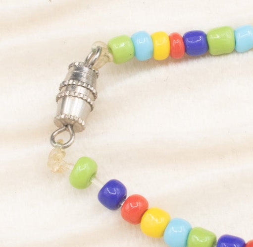 Silver Star Charm with Rainbow Beaded Necklace