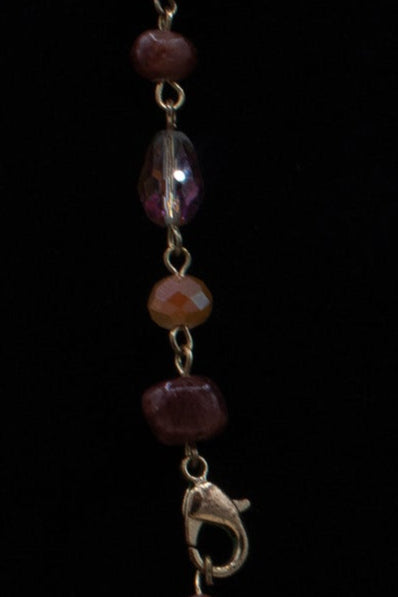 Handcrafted Brown Stone and Resin Beads with Paperclip-Style Chain