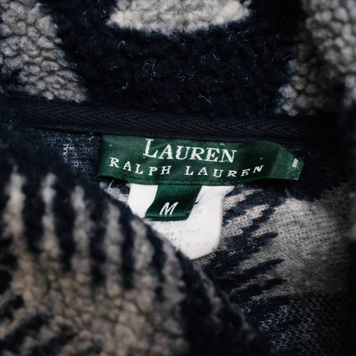 Ralph Lauren Southwestern Fleece Jacket Serape Navajo Indian Blanket Size M