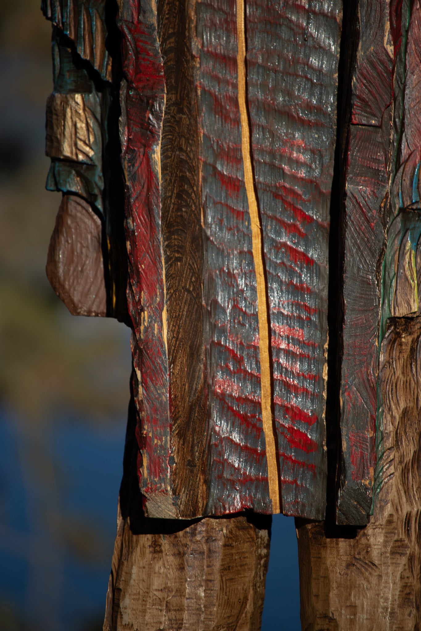 Wooden Hand-Carved Indian Totem  Cigar Statue