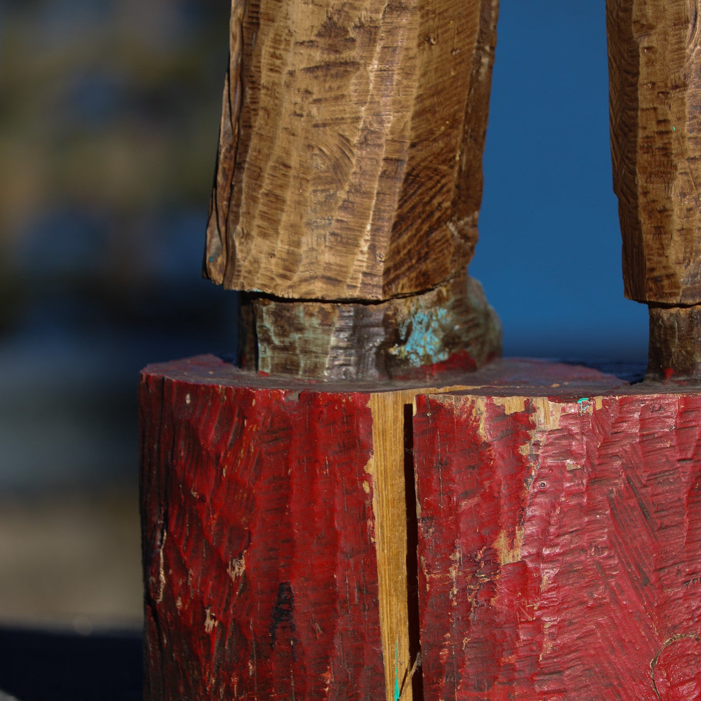 Wooden Hand-Carved Indian Totem  Cigar Statue
