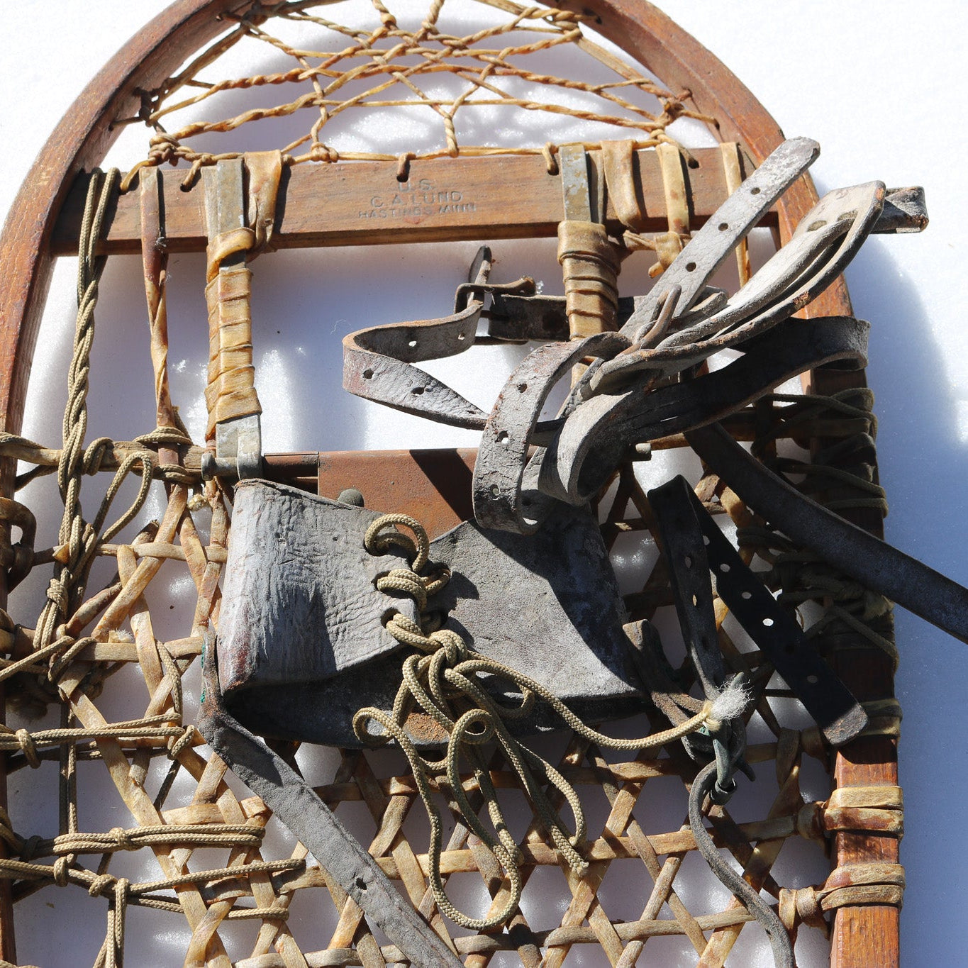 Antique Wooded Snow Shoes by C.A. Lund Hasting, Minnesota