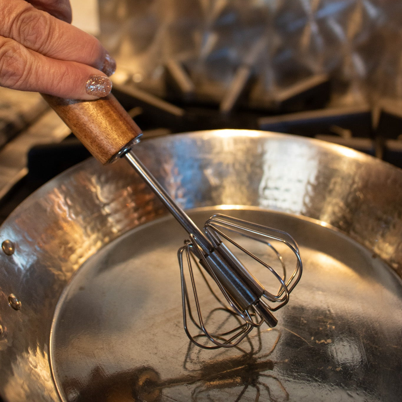 Urban Cupboard Rotary Whisk with Acacia Wood Handle