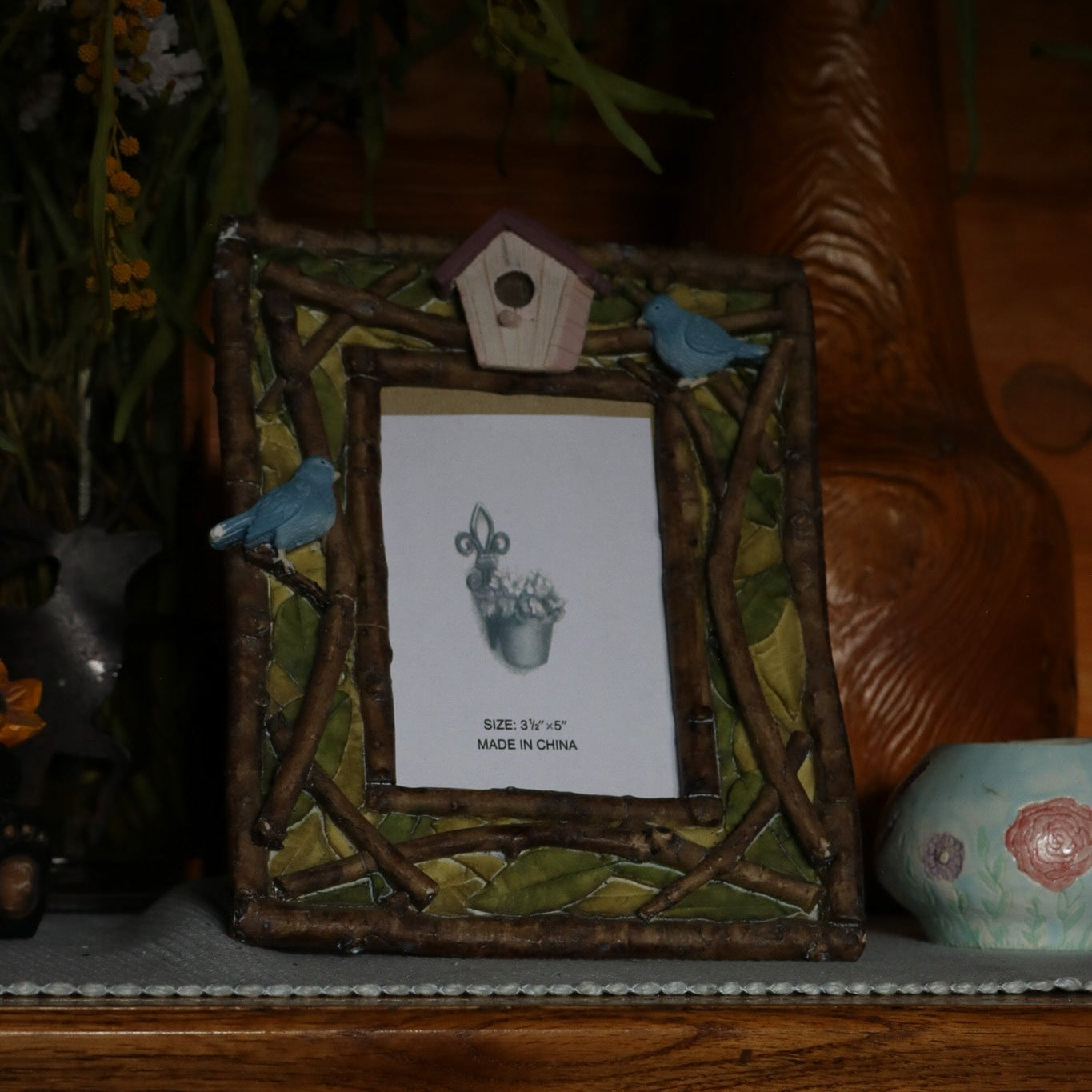 Resin Birdhouse Picture Frame 3 1/2" x 5"