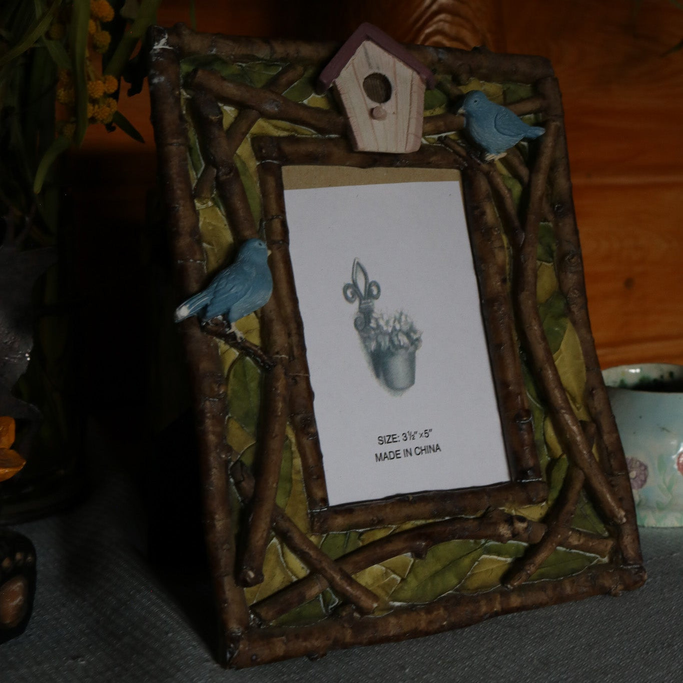 Resin Birdhouse Picture Frame 3 1/2" x 5"