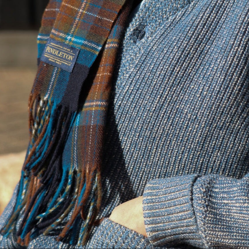 Pendleton Blue Knit Button Up Cardigan Sweater