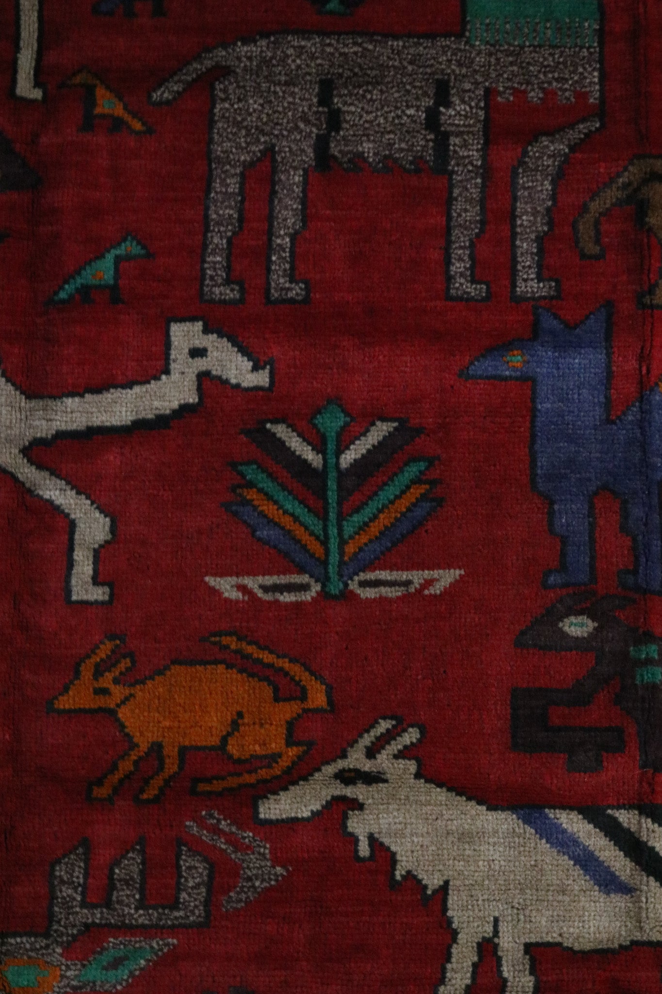 Afghanistan Handwoven Tribal Tableau Rug