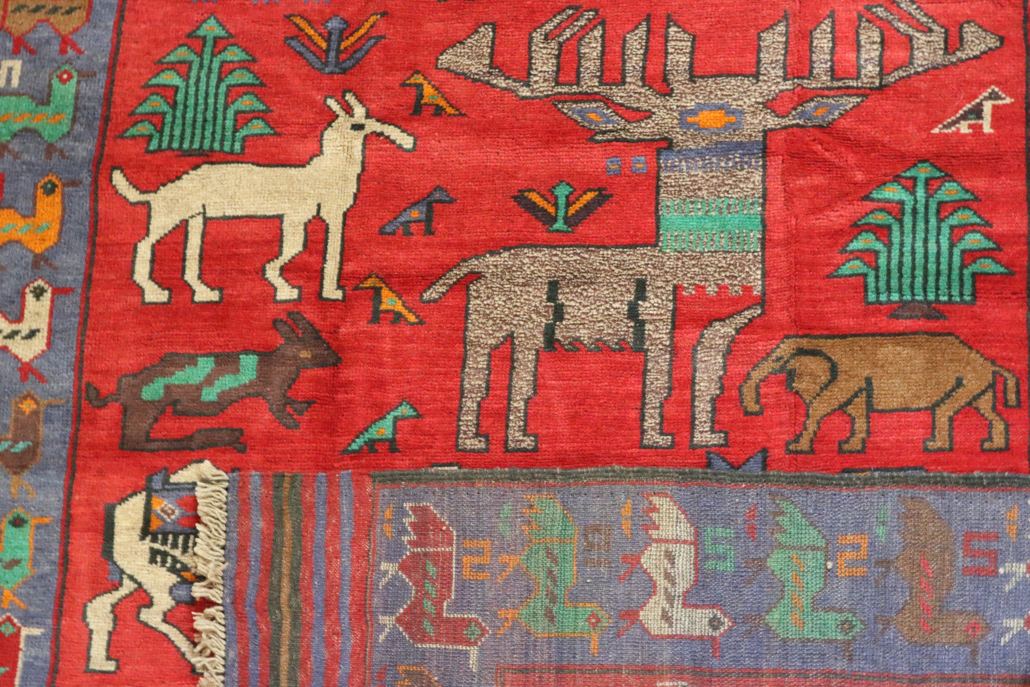 Afghanistan Handwoven Tribal Tableau Rug