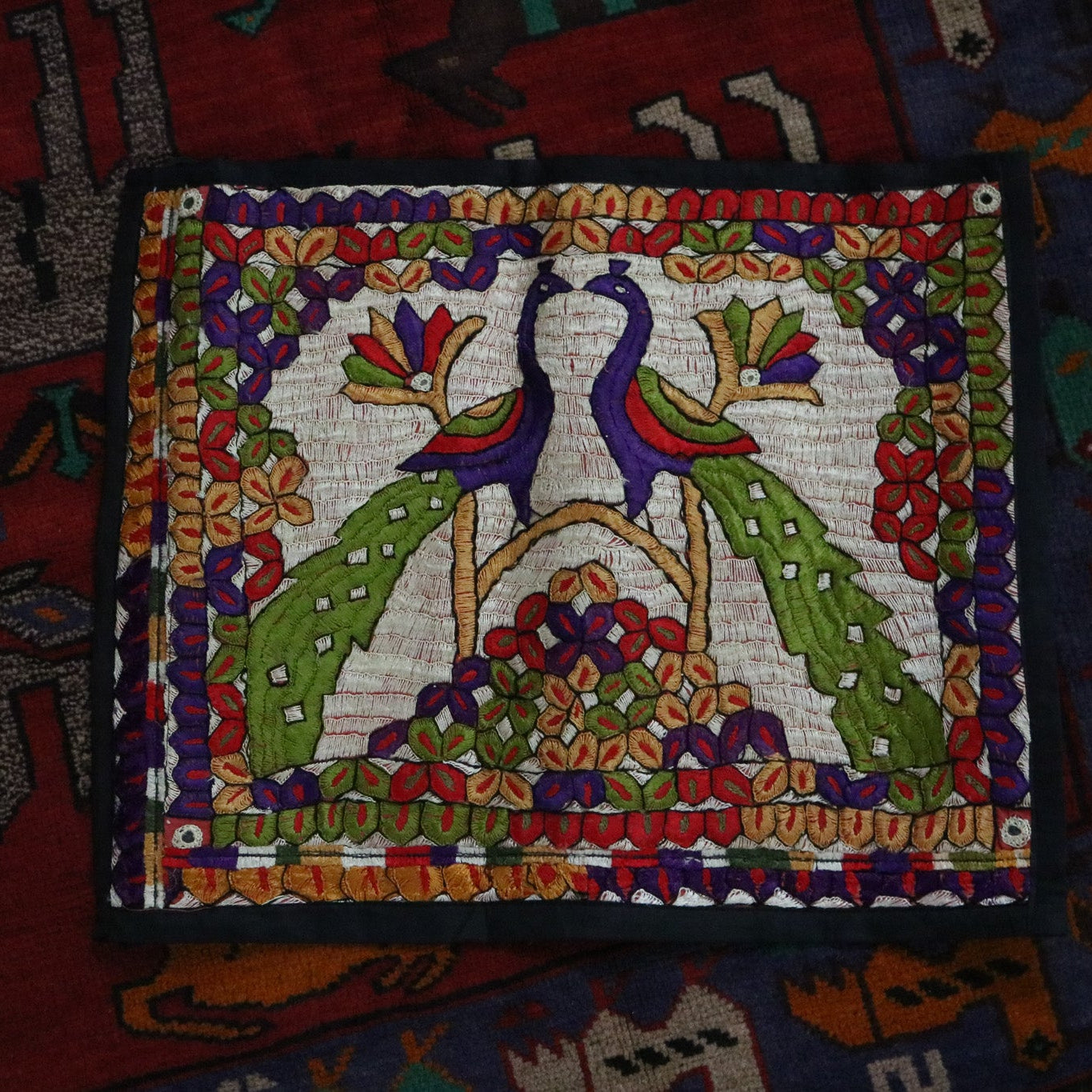 Handwoven Mini Afghan artistry tapestry