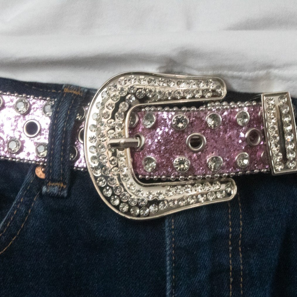 Studded Pink Rhinestone Belt