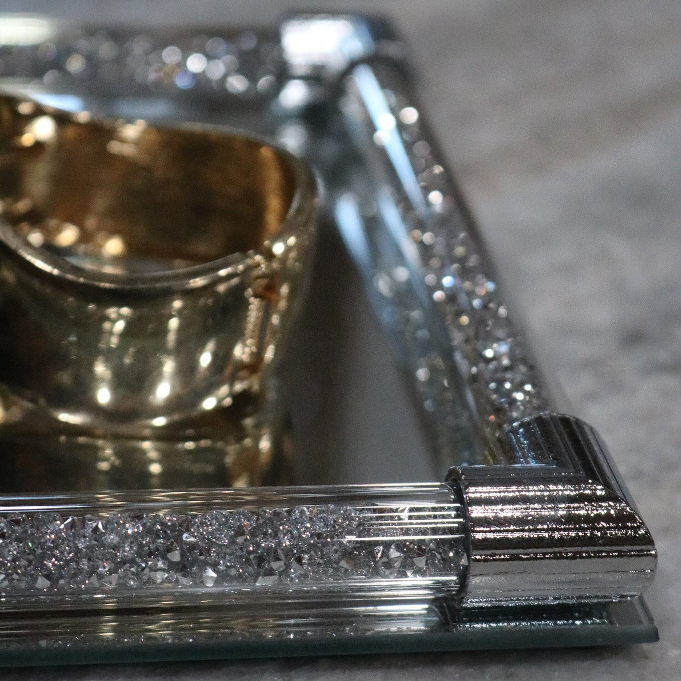Crystal & Mirror Jewelry Tray 8"x12"