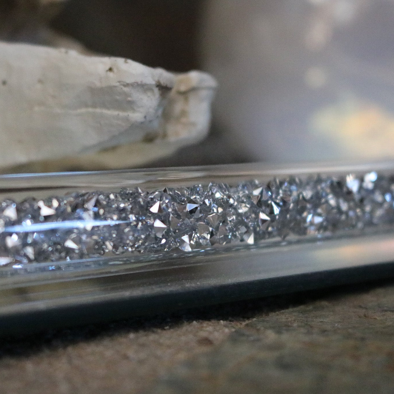 Elegant 10x14 Crystal Mirror Jewelry Tray