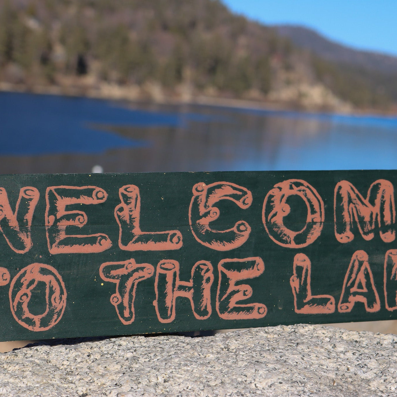 "Welcome to the Lake" Hand Painted Wooden Sign