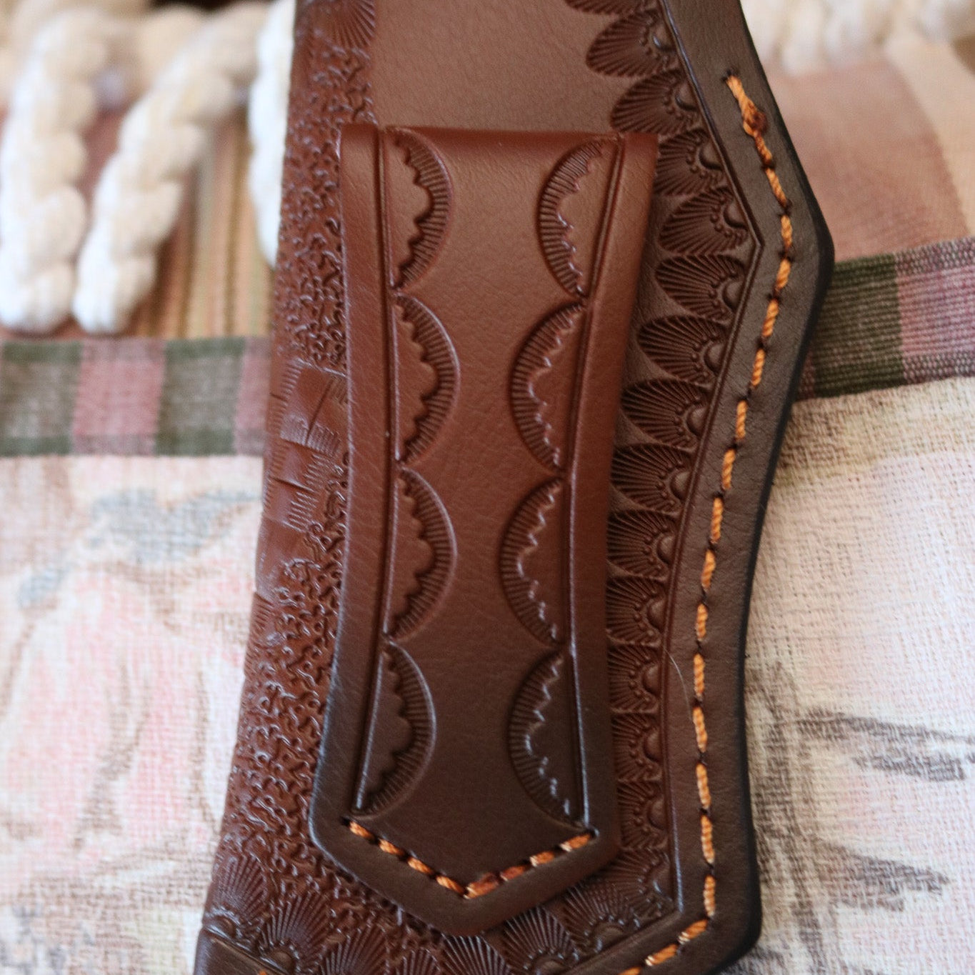 Foldable Pocket Knife Leather Sheath