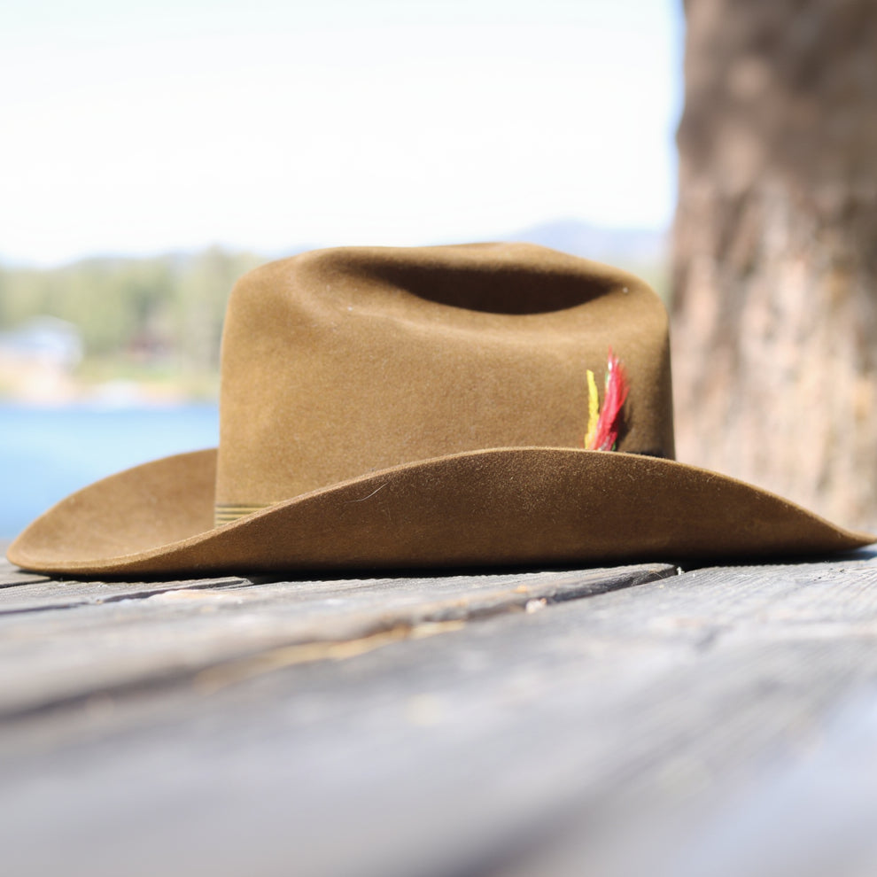 Vintage John B. Stetson Cowboy Hat – Brown Felt – Size 7 1/8 – Classic Western Hat