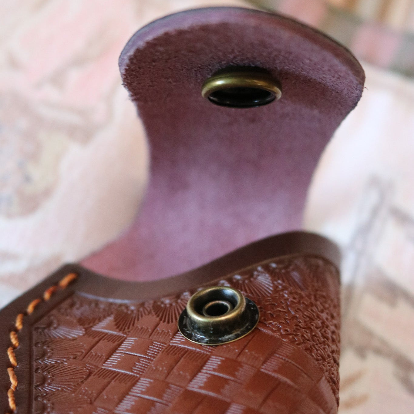 Foldable Pocket Knife Leather Sheath