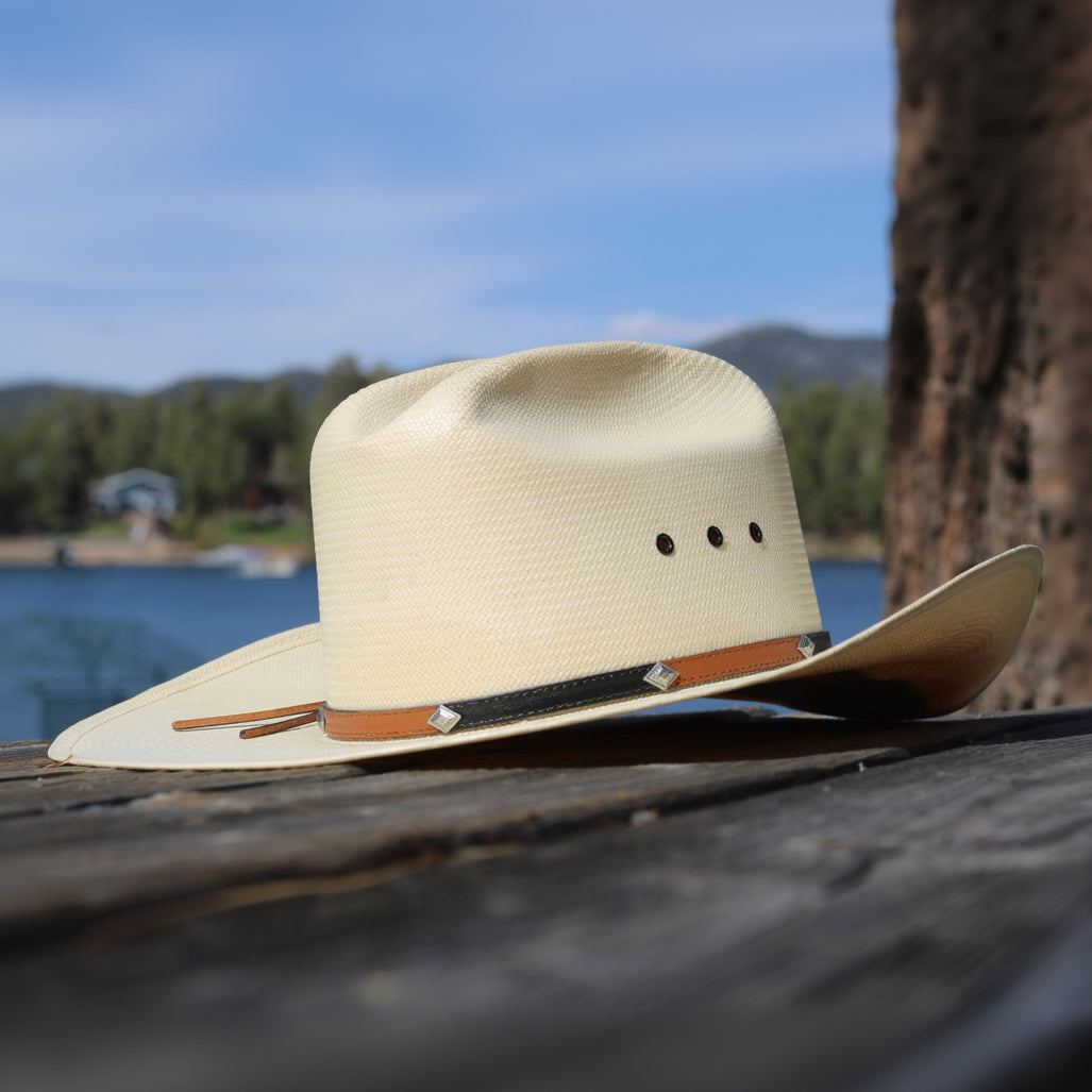 Vintage Stetson Shantung Panama Straw Cowboy Hat – Size 7 (56 cm) – Western Summer Hat