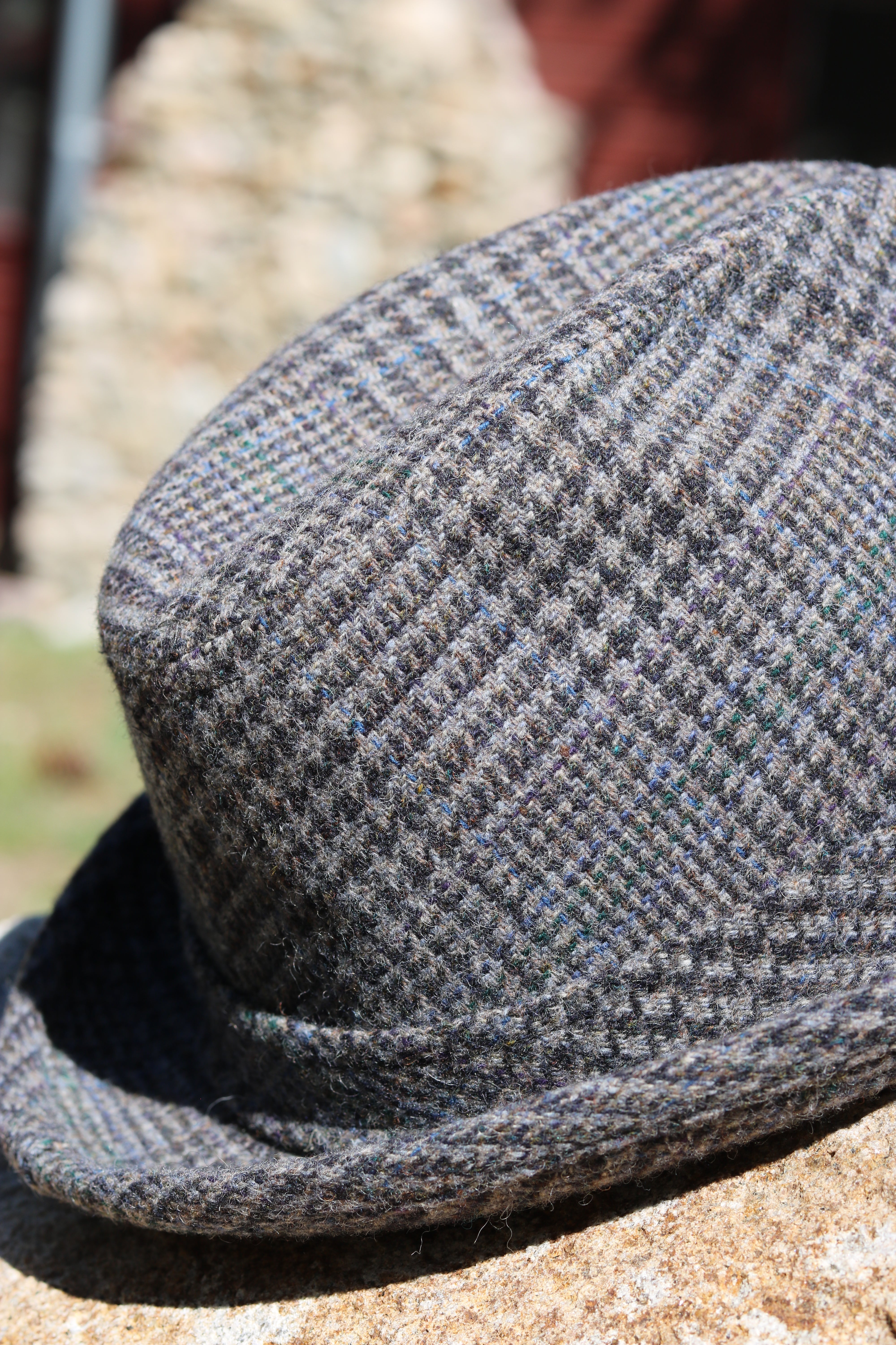 Pendleton Grey Plaid Virgin Wool Fedora Size 7 1/4