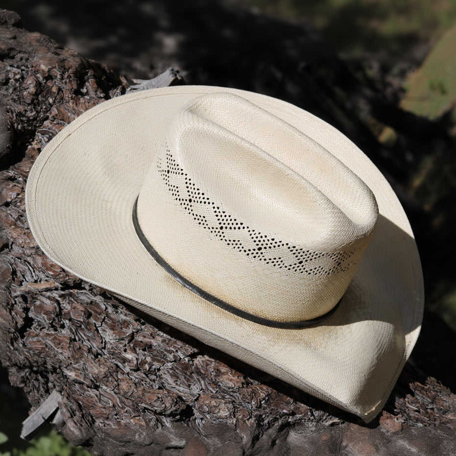 Vintage Resistol White Straw Cowboy Hat Size 7 1/2